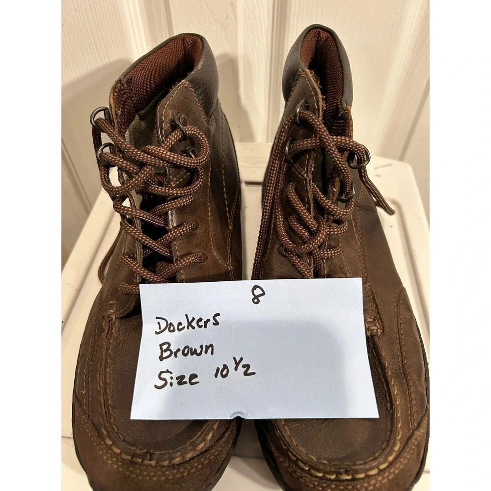 Dockers Moc Toe Boots Mens Size 10.5 Brown Leather Chukka Mid Top Shoes